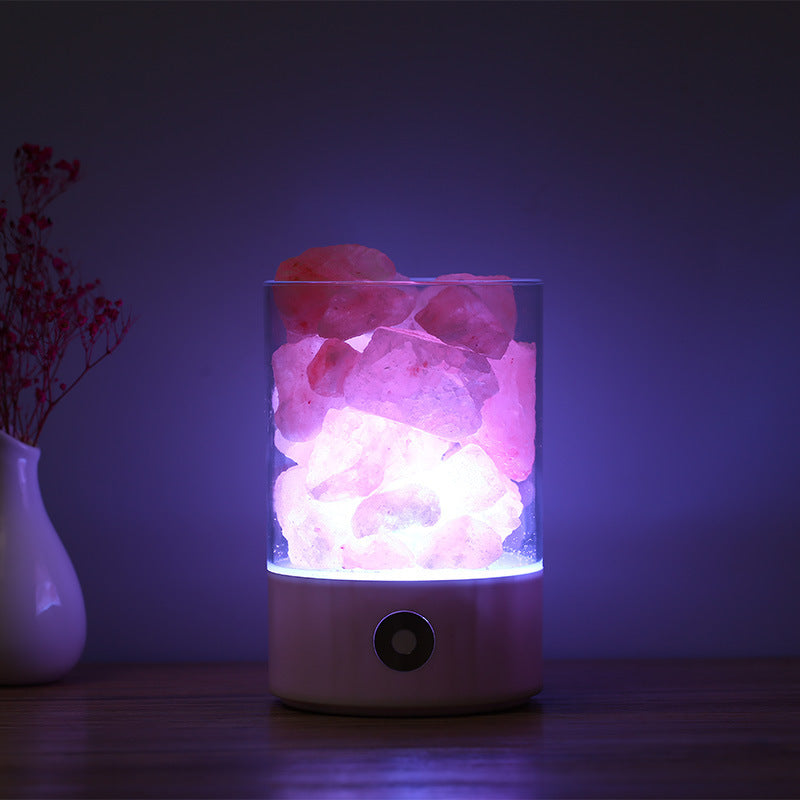 Rosenquarz LED Lampe