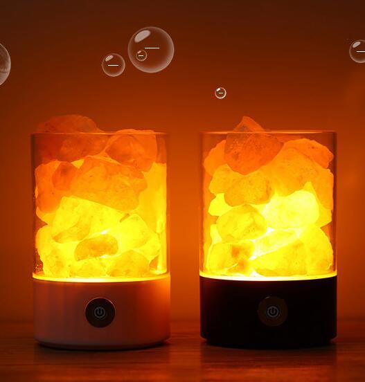Rosenquarz LED Lampe