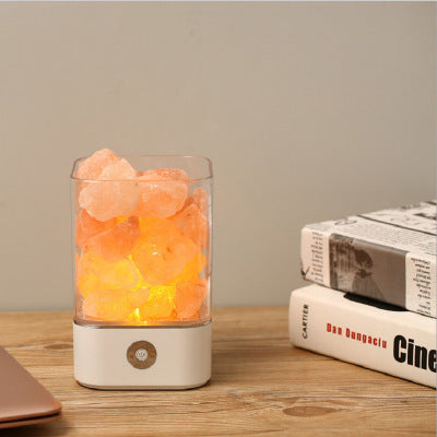 Rosenquarz LED Lampe