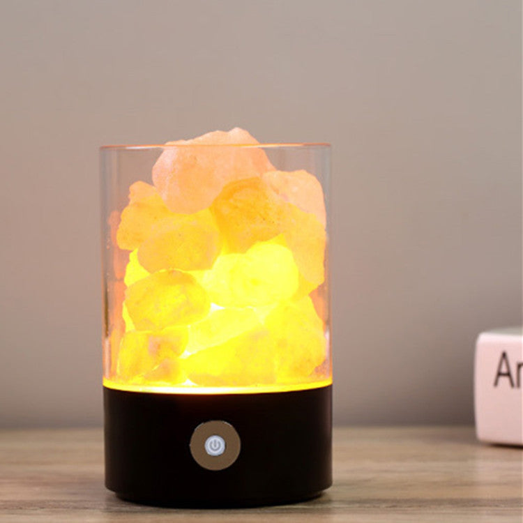 Rosenquarz LED Lampe