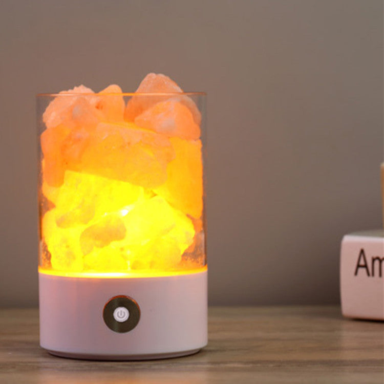 Rosenquarz LED Lampe